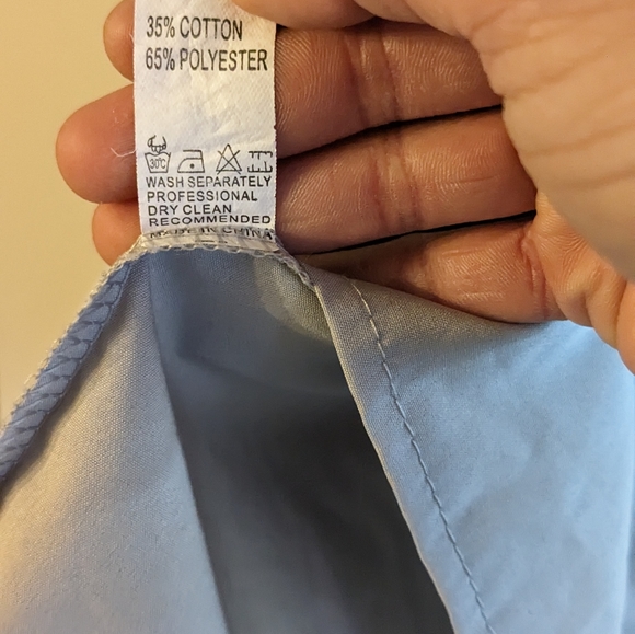 Grey long sleeve blouse with faux pearl button - Picture 5 of 5